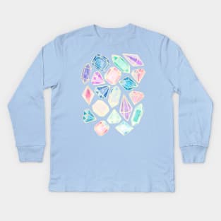 Watercolor Gems Kids Long Sleeve T-Shirt